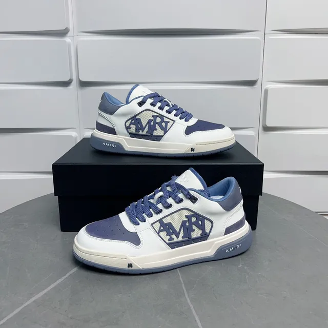 Amiri MA Court White and Periwinkle Lifestyle Sneakers 7