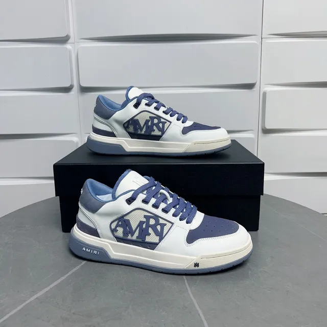 Amiri MA Court White and Periwinkle Lifestyle Sneakers 8