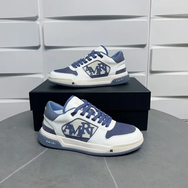 Amiri MA Court White and Periwinkle Lifestyle Sneakers 9