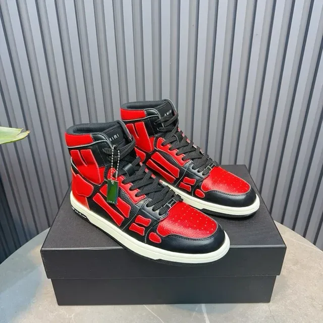 Amiri Skel Top High Noir et Rouge sneakers de style de vie 2