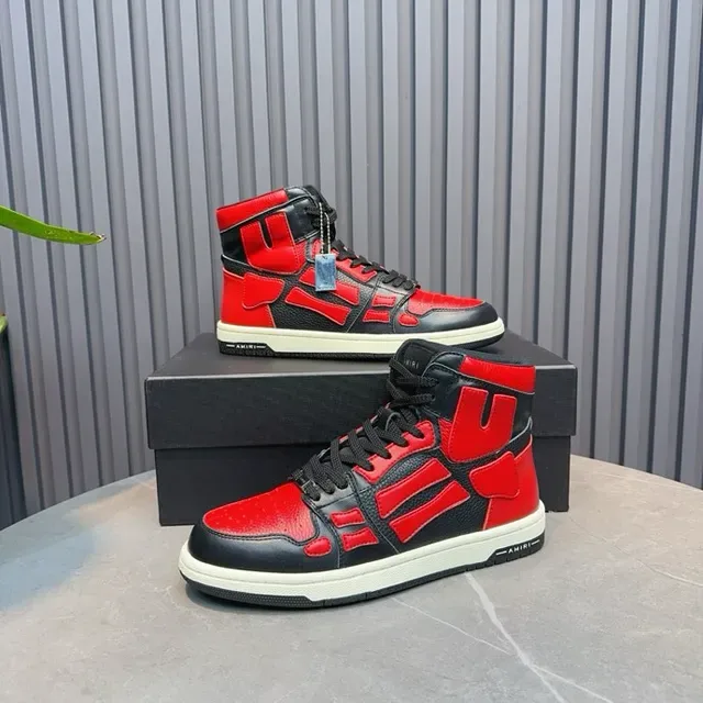 Amiri Skel Top High Noir et Rouge sneakers de style de vie 6