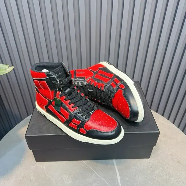 Amiri Skel Top High Noir et Rouge sneakers de style de vie 9
