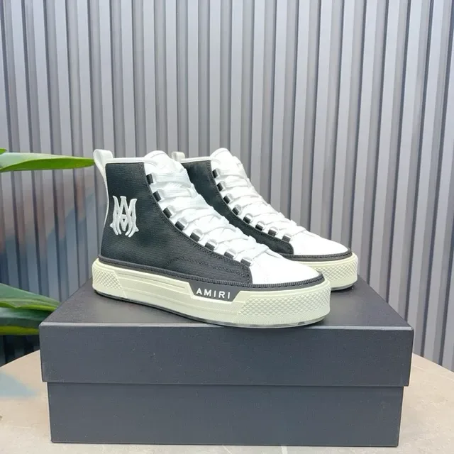 Amiri Skel Top High Black and White Lifestyle Sneakers 3