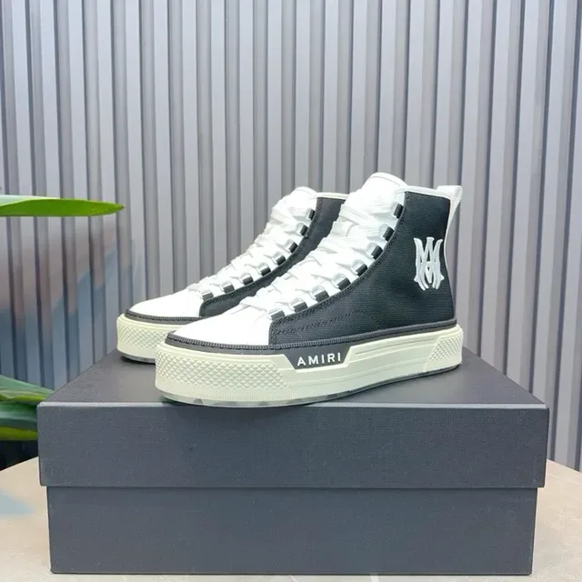 Amiri Skel Top High Black and White Lifestyle Sneakers 4