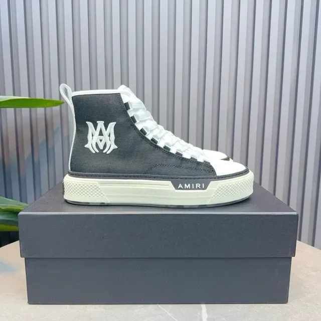 Amiri Skel Top High Black and White Lifestyle Sneakers 5