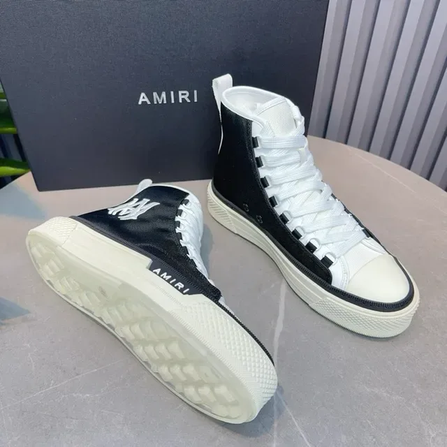 Amiri Skel Top High Black and White Lifestyle Sneakers 7