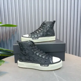 Amiri Skel Top High Black Star-Embossed Lifestyle Sneakers