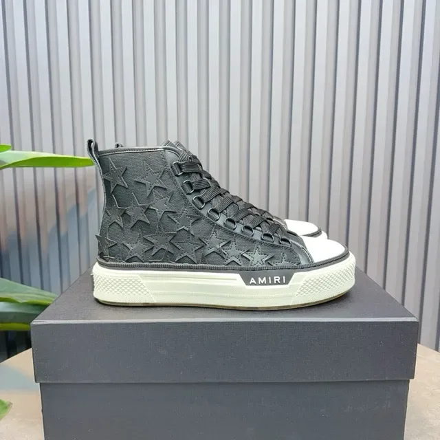 Amiri Skel Top High Chaussures lifestyle noires à motif étoile embossé 3