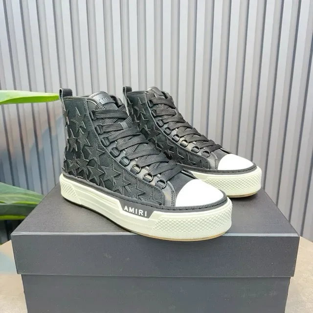 Amiri Skel Top High Chaussures lifestyle noires à motif étoile embossé 5