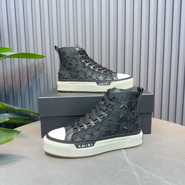 Amiri Skel Top High Chaussures lifestyle noires à motif étoile embossé 7