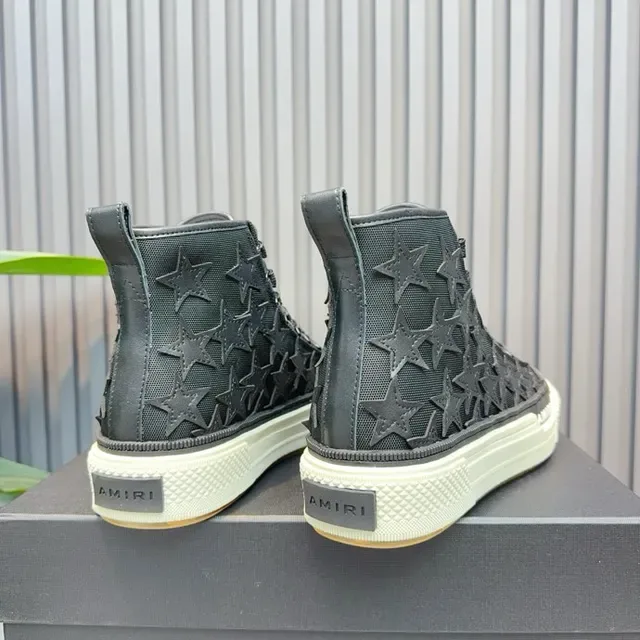 Amiri Skel Top High Chaussures lifestyle noires à motif étoile embossé 8
