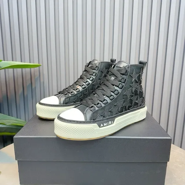 Amiri Skel Top High Chaussures lifestyle noires à motif étoile embossé 9