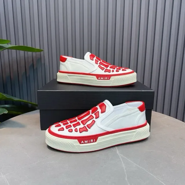 Amiri Skel Top Low Tênis Lifestyle Branco e Vermelho Motivo Esquelético 2
