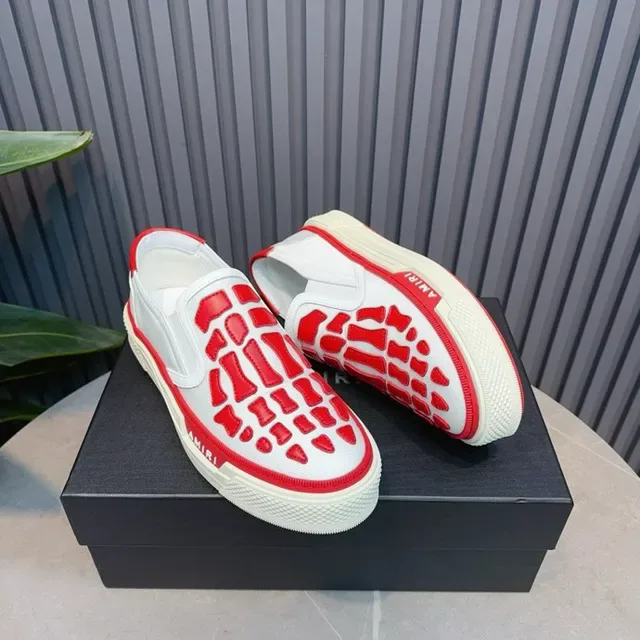 Amiri Skel Top Low Tênis Lifestyle Branco e Vermelho Motivo Esquelético 5