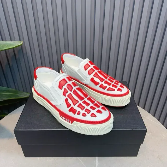 Amiri Skel Top Low Tênis Lifestyle Branco e Vermelho Motivo Esquelético 6