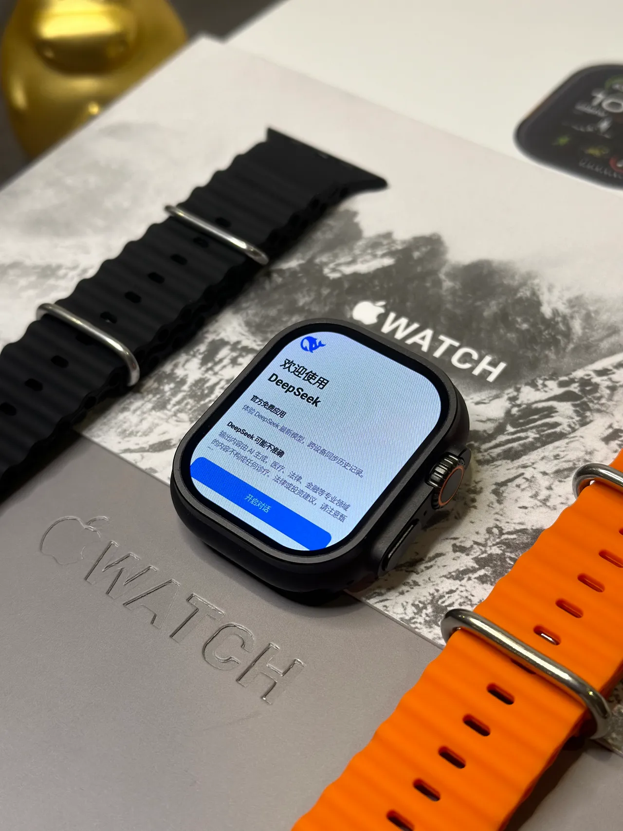 Apple Ultra Étui Carré Style Titane Noir Orange Cadran Numérique Analogue Hybride Montre Sportive 11