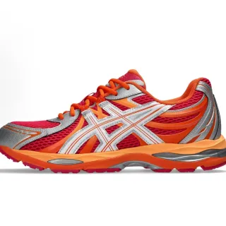 ASICS Gel-Kayano Red Orange Engineered Mesh Upper Silver Tiger Stripe Logo Running Shoes