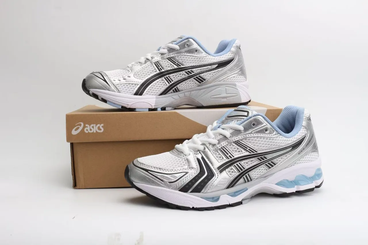 ASICS Gel-Kayano Silver Metallic and White Running Shoes 2