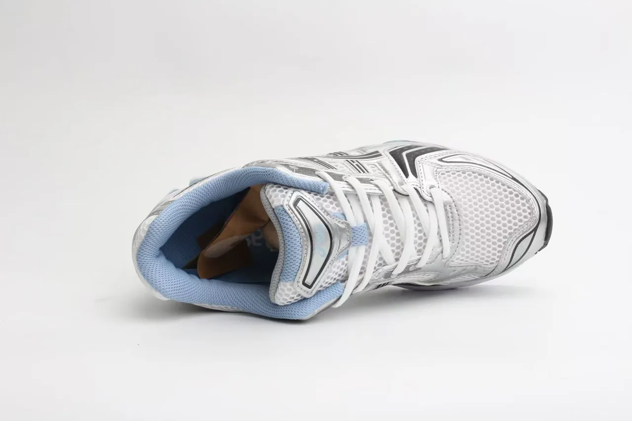 ASICS Gel-Kayano Silver Metallic and White Running Shoes 5