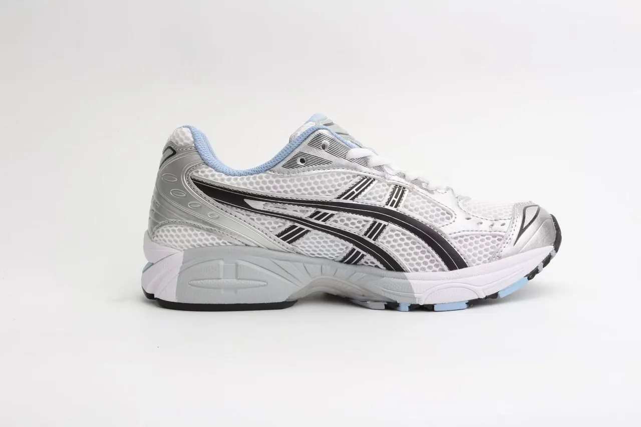 ASICS Gel-Kayano Silver Metallic and White Running Shoes 6