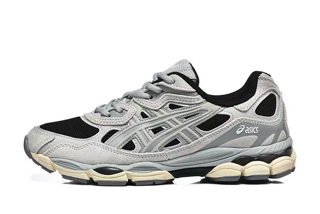 ASICS Gris Noir Couche Synthétique Cage Maille Ouverte Ventilação Chaussures Lifestyle 2