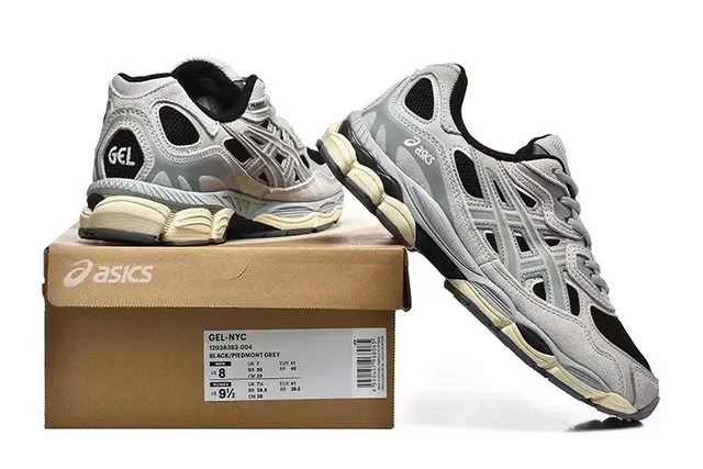 ASICS Gris Noir Couche Synthétique Cage Maille Ouverte Ventilação Chaussures Lifestyle 6
