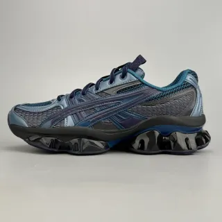 ASICS Navy Black Mesh And Synthetic Overlay Upper Sculpted Wavy Midsole Running Shoes