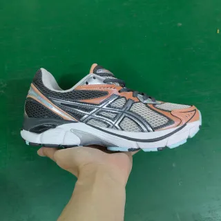 ASICS Orange Black Mesh And Synthetic Upper Tiger Stripe Logo Running Shoes