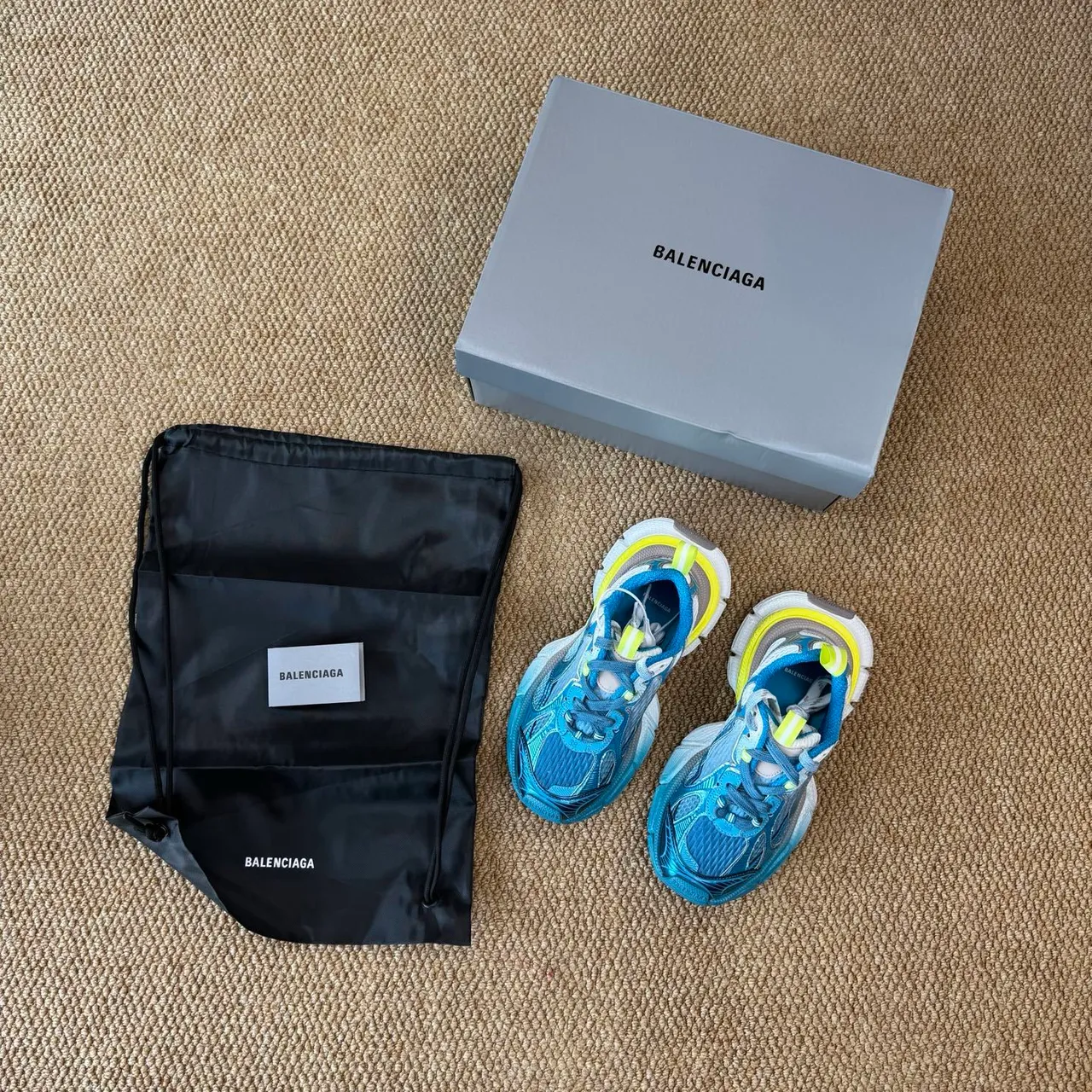Balenciaga 3XL Blue Yellow Gradient Oversized Platform Chunky Sneakers 2