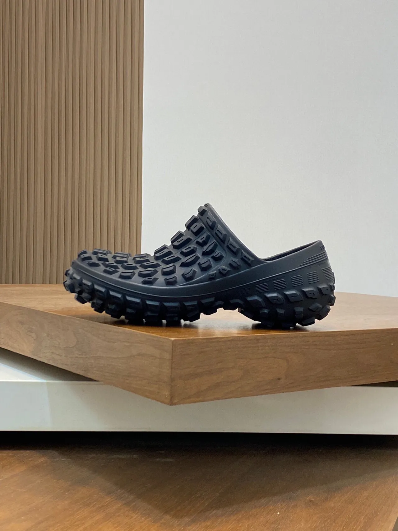 Balenciaga Black Molded Rubber Geometric Block Upper Clog 3