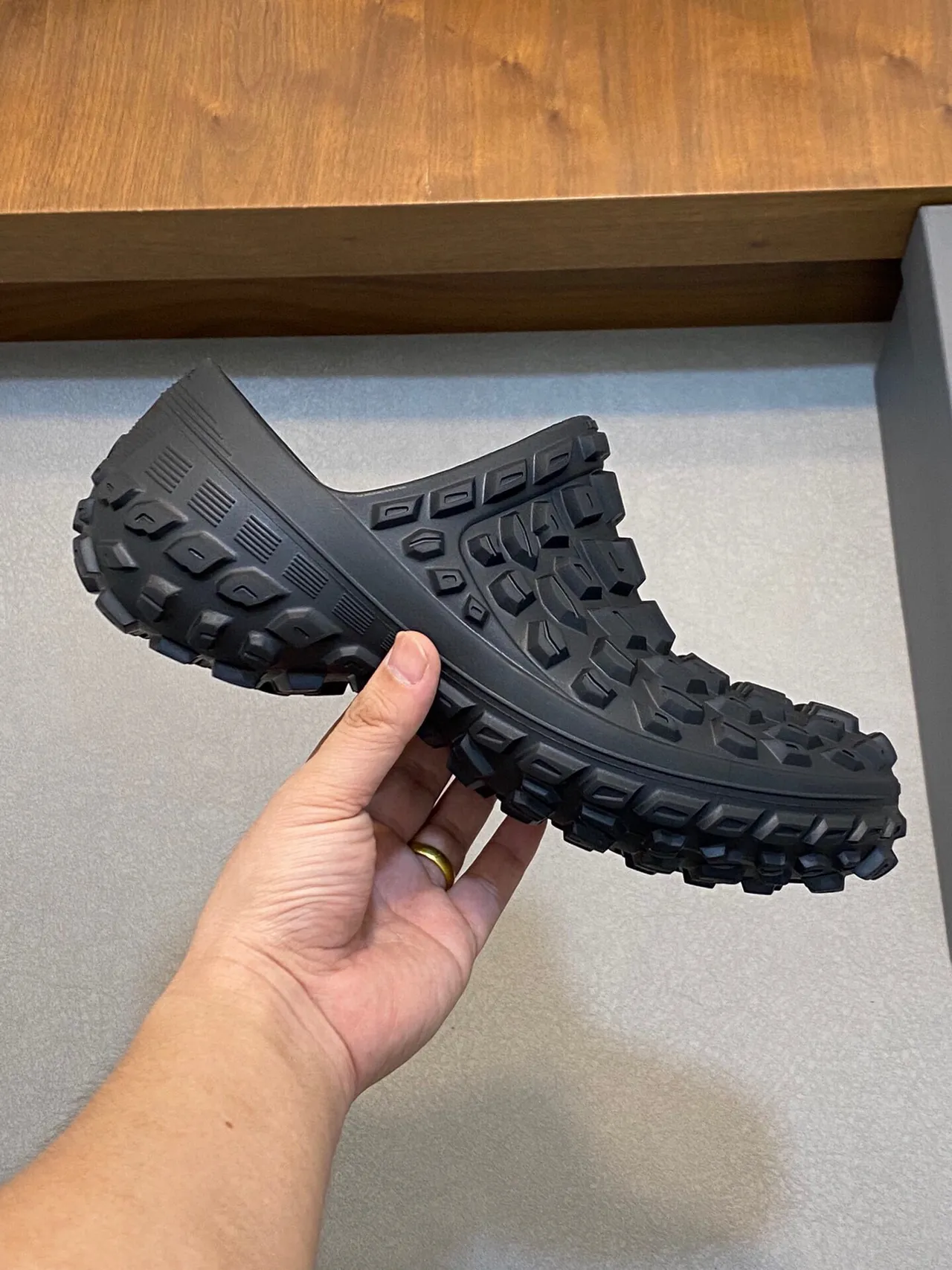 Balenciaga Black Molded Rubber Geometric Block Upper Clog 4
