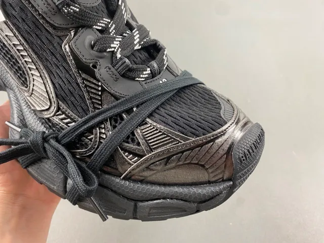 Balenciaga Preto Prata Solado com malla multi-camada e recobrimentos sintéticos tênis chunky 2