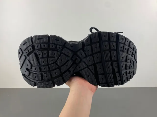 Balenciaga Preto Prata Solado com malla multi-camada e recobrimentos sintéticos tênis chunky 9
