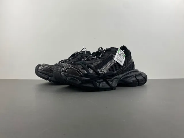Balenciaga Preto Prata Solado com malla multi-camada e recobrimentos sintéticos tênis chunky 10