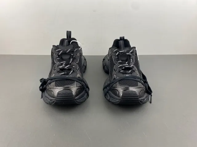 Balenciaga Preto Prata Solado com malla multi-camada e recobrimentos sintéticos tênis chunky 11
