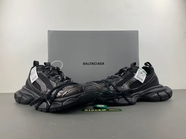 Balenciaga Preto Prata Solado com malla multi-camada e recobrimentos sintéticos tênis chunky 13