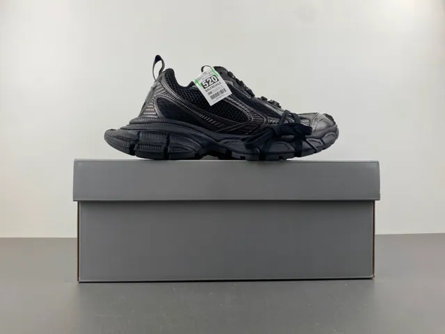 Balenciaga Preto Prata Solado com malla multi-camada e recobrimentos sintéticos tênis chunky 14