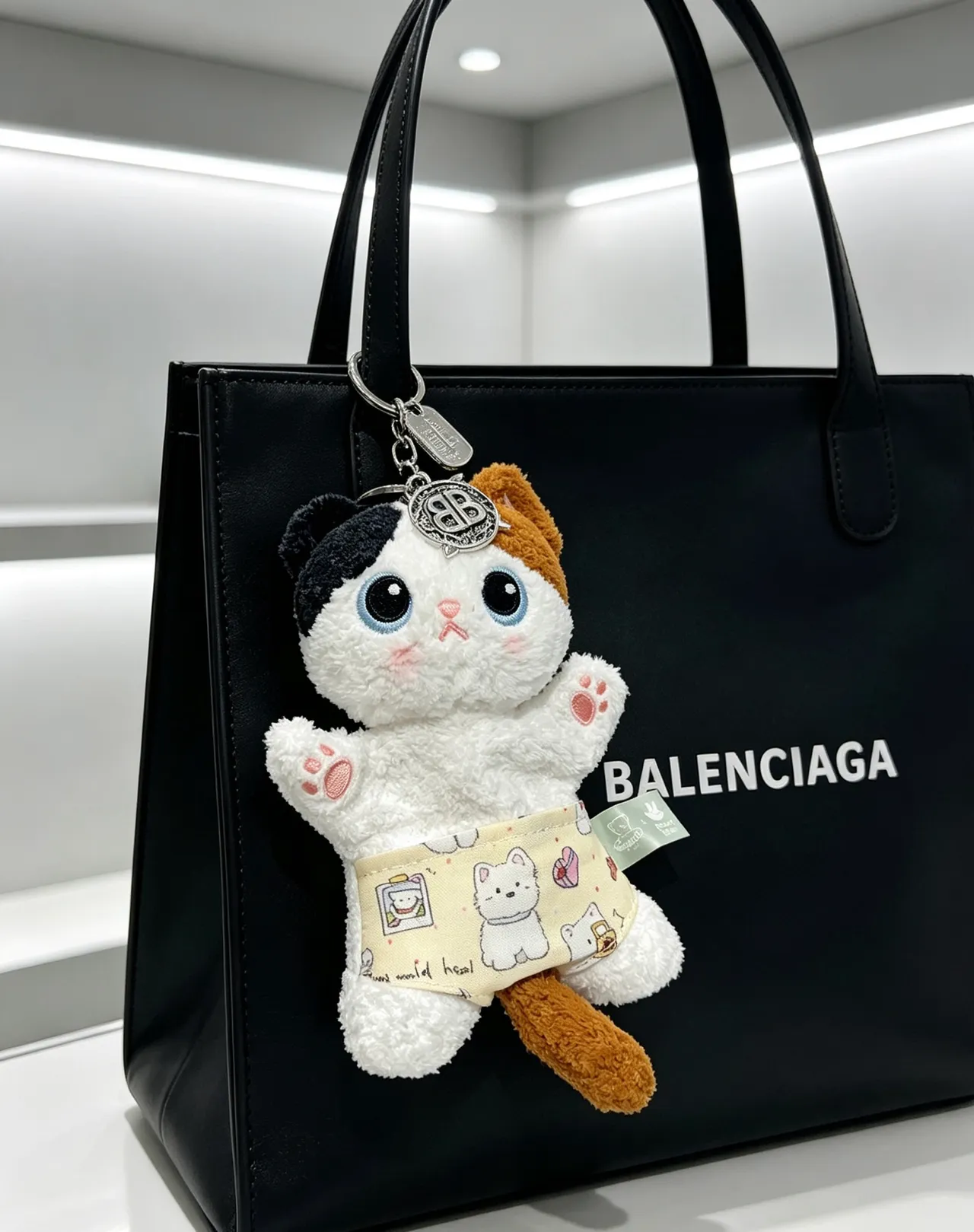 Balenciaga Black Silver Structured Leather Hardware Tote Bag 3