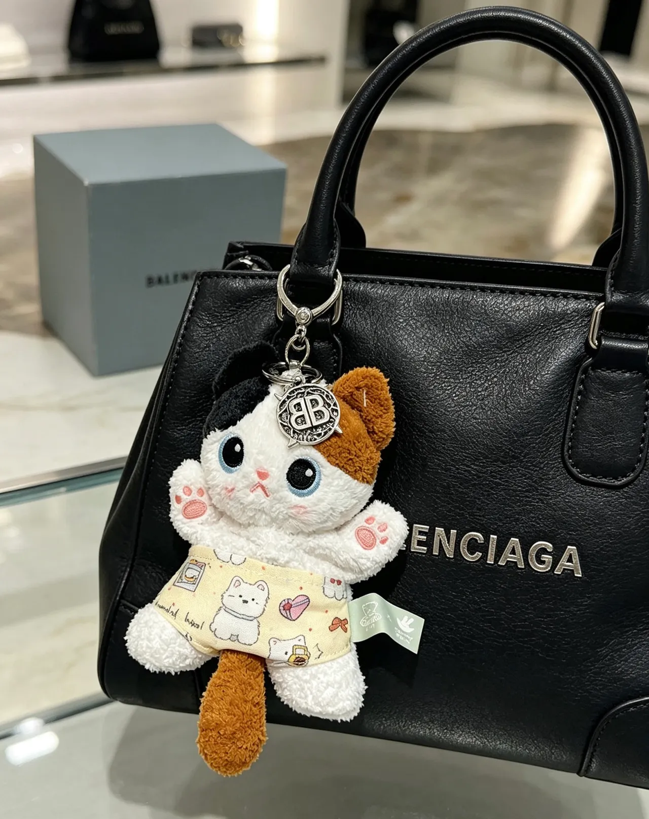 Balenciaga Black Silver Structured Leather Hardware Tote Bag 8