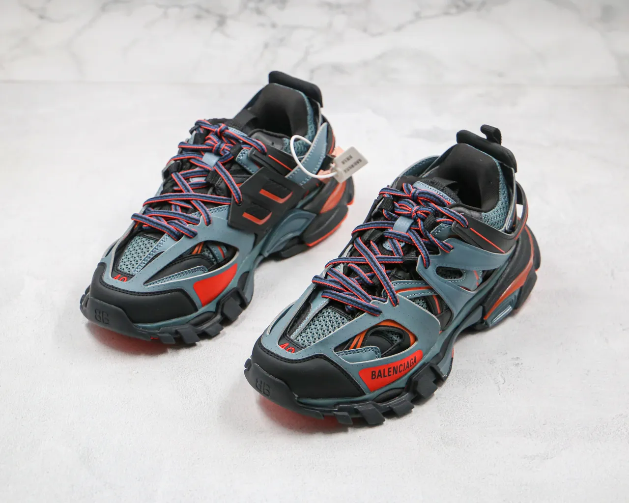Balenciaga Zapatillas azul naranja upper jaula multicapa oversized suela esculpida chunky 5