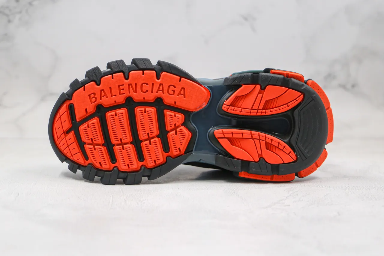 Balenciaga Zapatillas azul naranja upper jaula multicapa oversized suela esculpida chunky 9