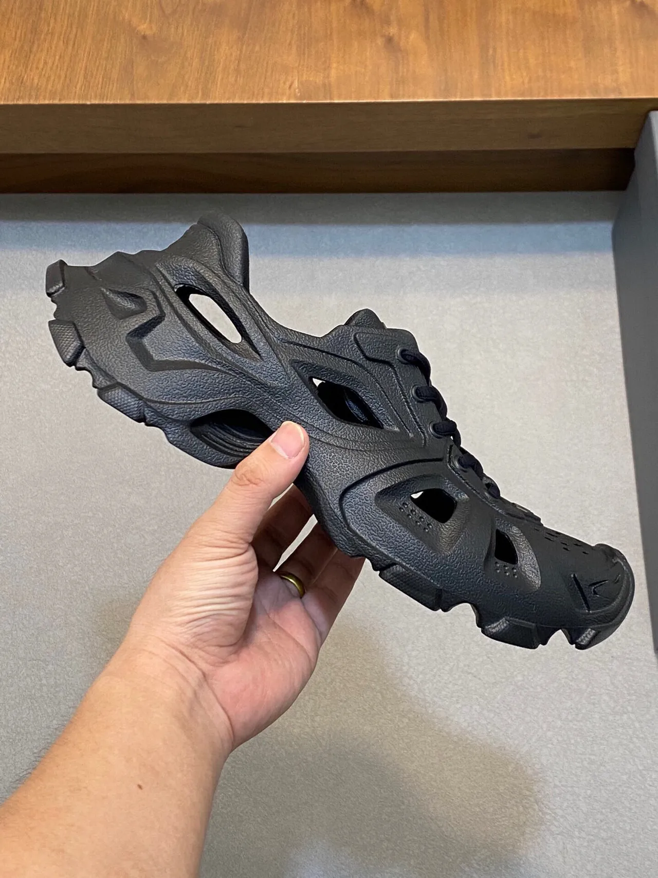 Balenciaga Defender Charcoal Gray Chunky Sneakers 4