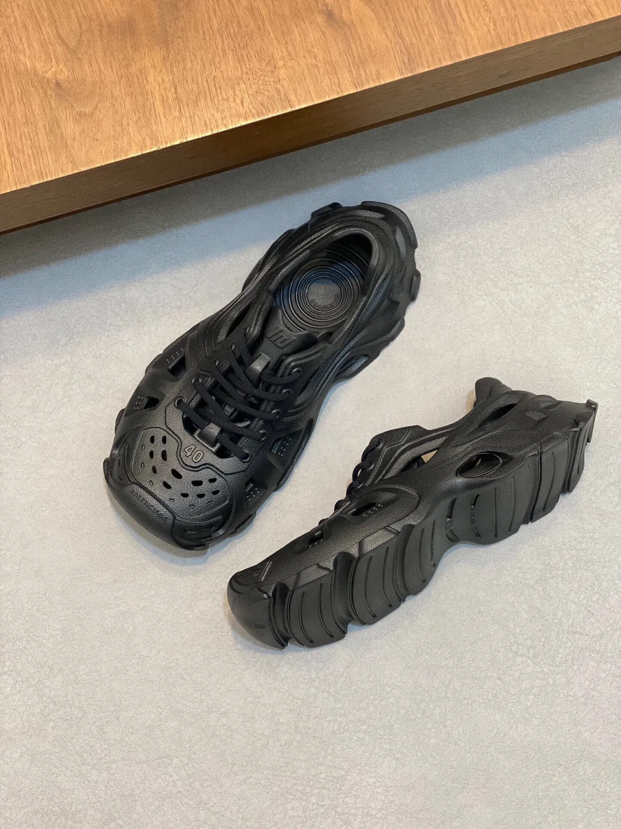 Balenciaga Defender Charcoal Gray Chunky Sneakers 5
