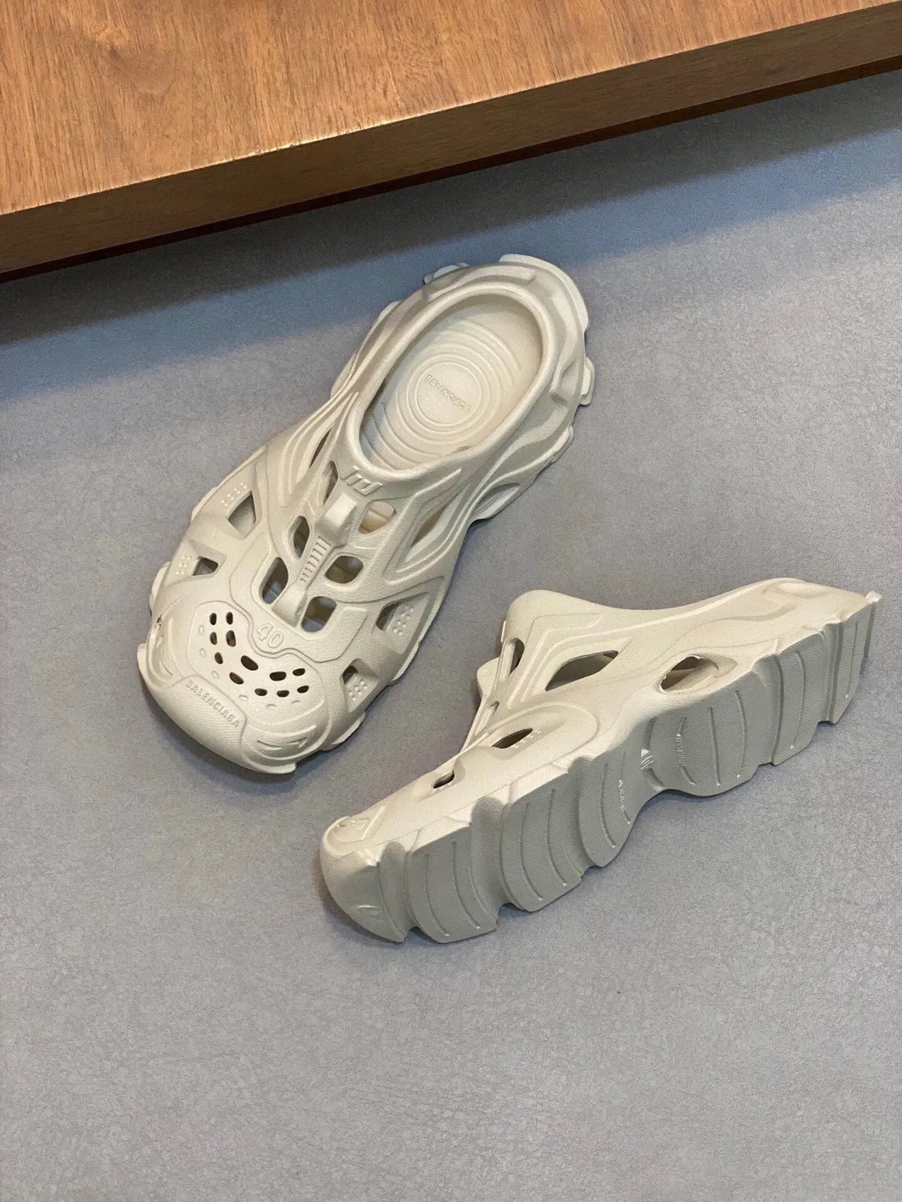 Balenciaga Defender Clog Off-White Molded Monochrome Slip-On Clog 5