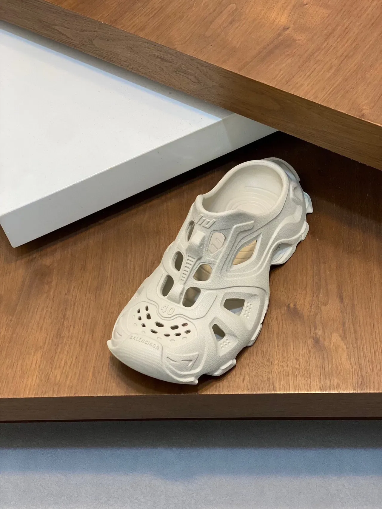 Balenciaga Defender Clog Off-White Molded Monochrome Slip-On Clog 6