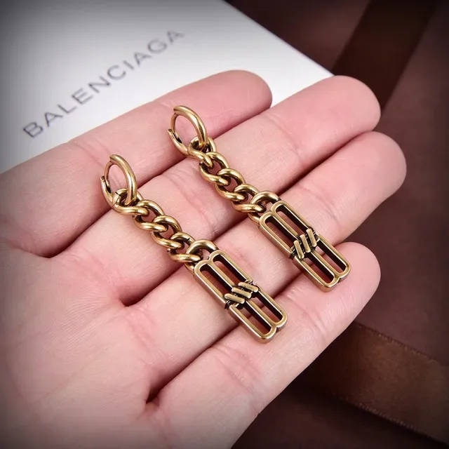 Balenciaga Gold Silver Curb Chain Rectangular Bar Hardware Bracelet 3