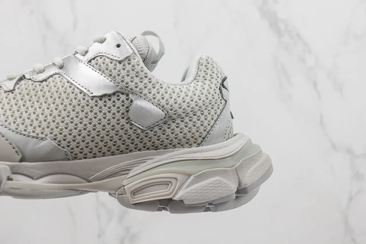 Balenciaga Gris Beige Malla Superior Suela Esculpida Chunky Sneakers 7