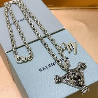 Balenciaga Colgante de León Cadena de Plata Collar