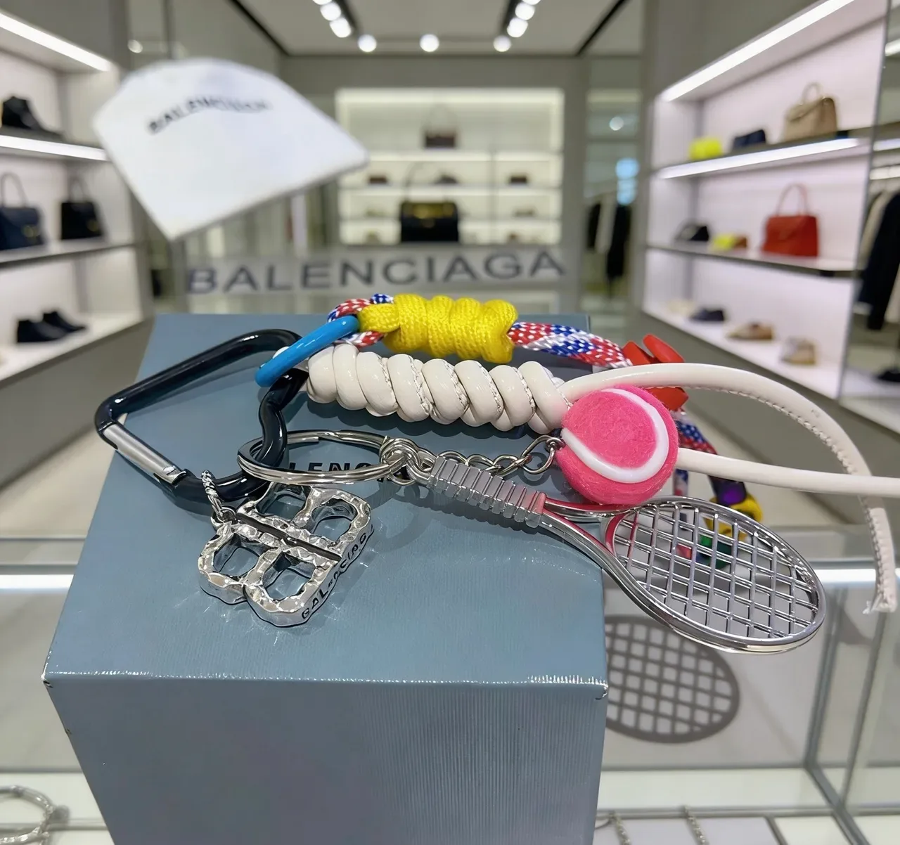 Balenciaga Pink White Multi-Component Tennis-Themed Jewelry 6