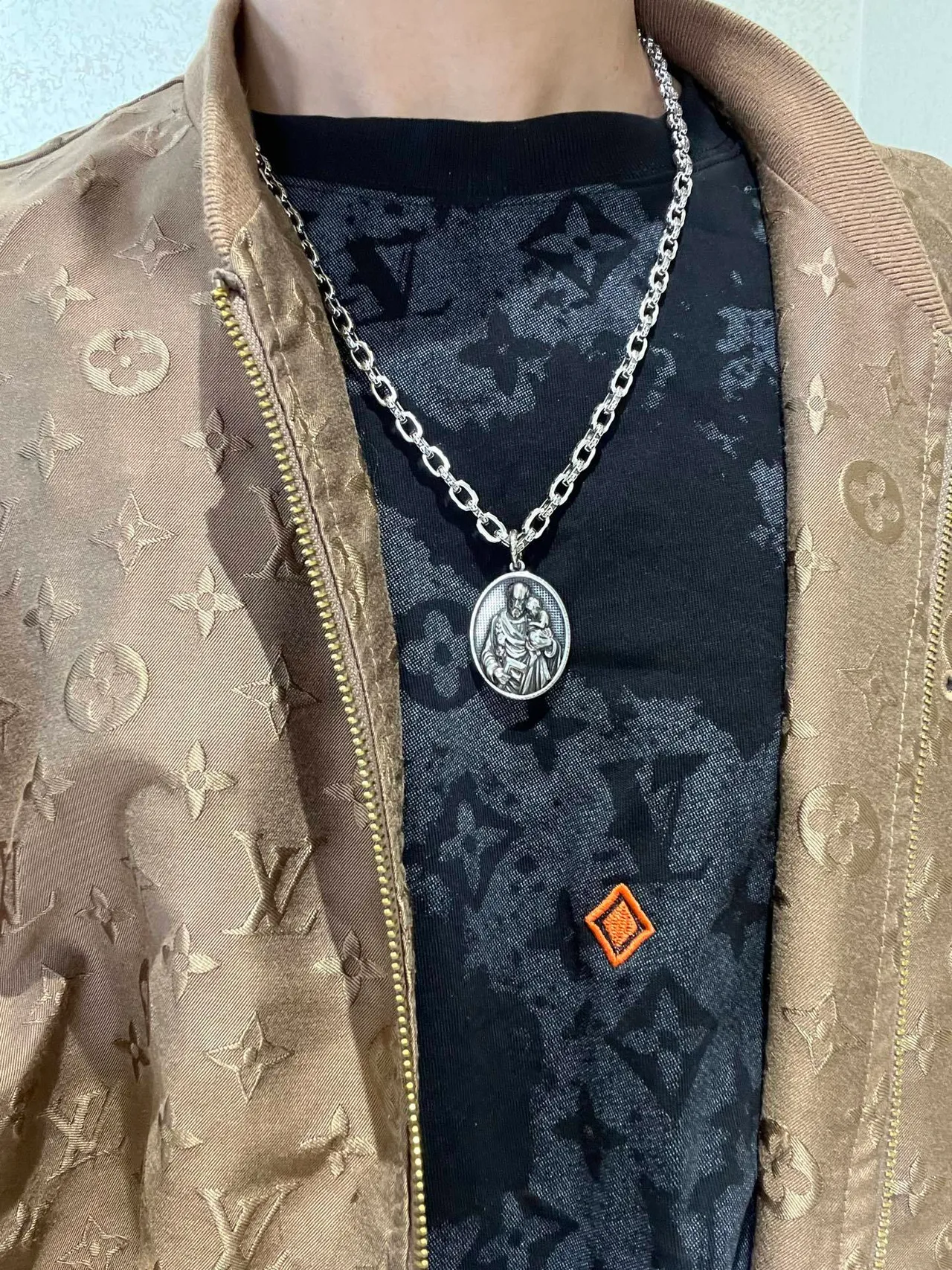 Balenciaga Religious Medallion Chunky Chain Necklace 7